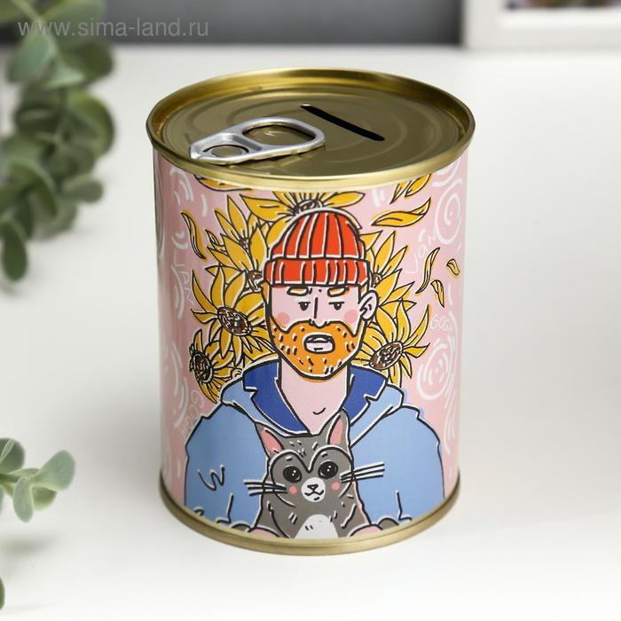 цена Копилка-банка металл Коплю на котика