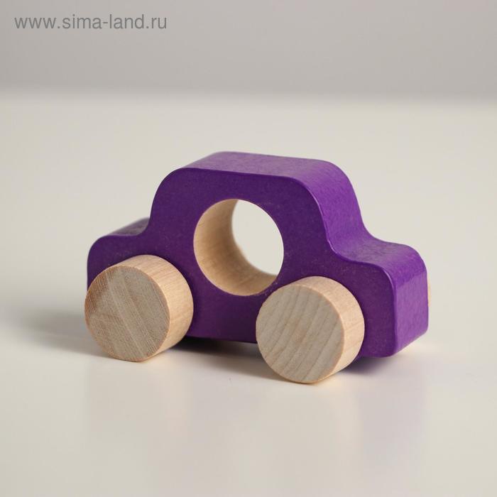 Деревянная игрушка «Каталка» «Машинка Томик» фиолетовая