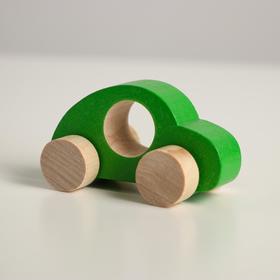 Деревянная игрушка «Каталка» «Машинка Томик» зелёная Ош