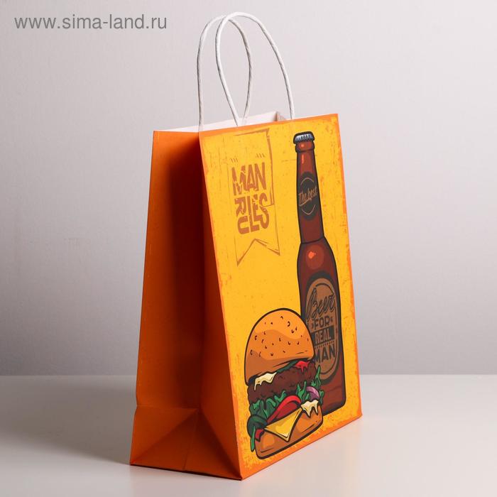 

Пакет крафтовый Man rules, 26 × 30 × 11,5 см
