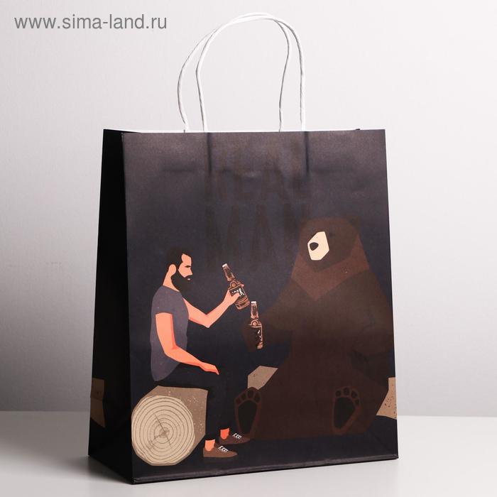

Пакет крафтовый Real man, 26 × 30 × 11,5 см