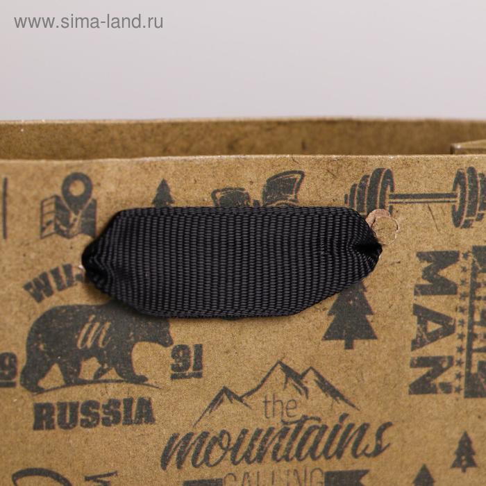 

Пакет крафтовый вертикальный «For real man», S 12 × 15 × 5.5 см