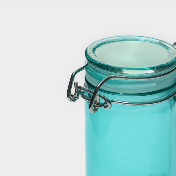 Банка для сыпучих продуктов 80 мл "Оптима", с бугельным замком, цвета МИКС