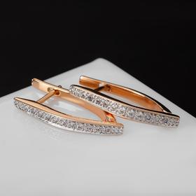 

Серьги со стразами "Галка" Барселона, цвет белый в золоте, h=2,5см