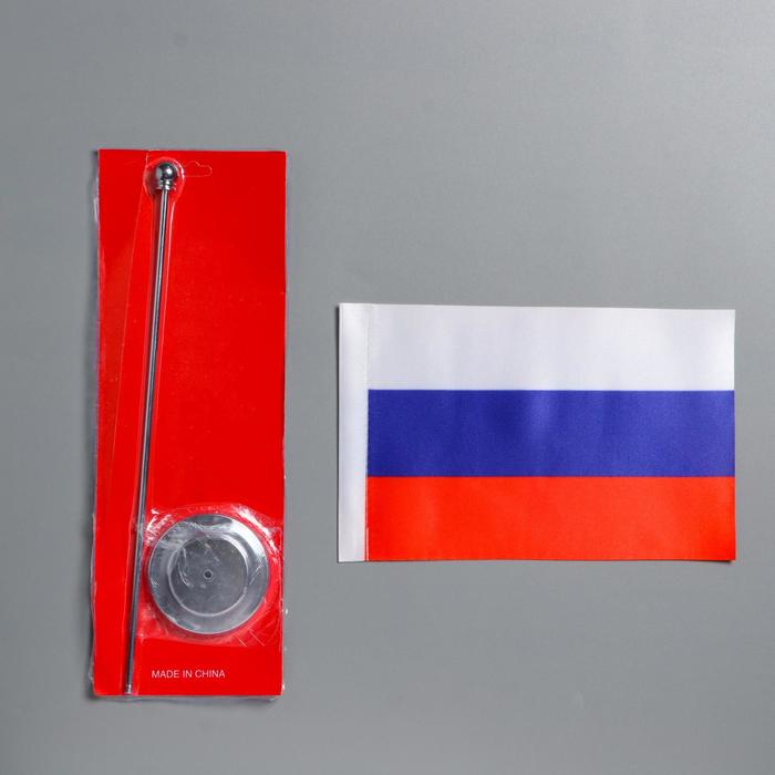 фото Флаг россии настольный "конференция", 15 х 22 см, h штока-33 см take it easy