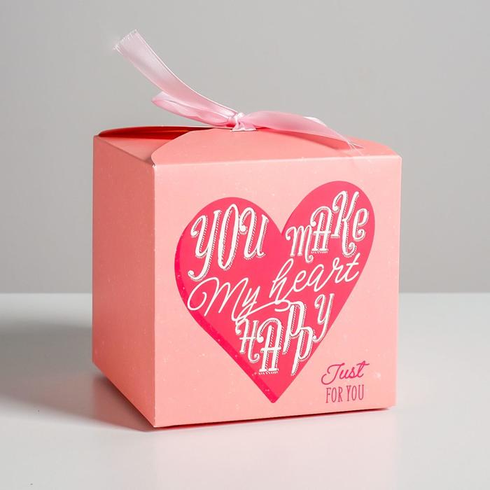 Коробка подарочная складная, упаковка, «С любовью», 12 х 12 х 12 см