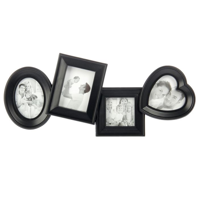 Фоторамка на 4 фото 8х6 см "Геометрия" чёрная