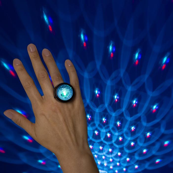 фото Световой прибор "диско-кольцо", 3х2.5 см, цвет микс, rgb luazon lighting