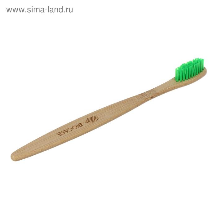 

Бамбуковая зубная щётка Biocase, для взрослых, зелёная