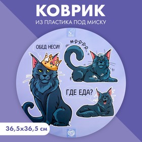 Коврик под миску «Где еда?» 36,5х36,5 см