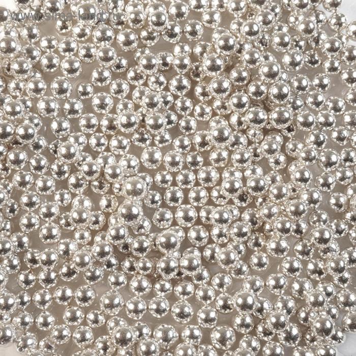 фото Кондитерская посыпка "сахарные шарики" 4 мм, серебро, 50 г caramella