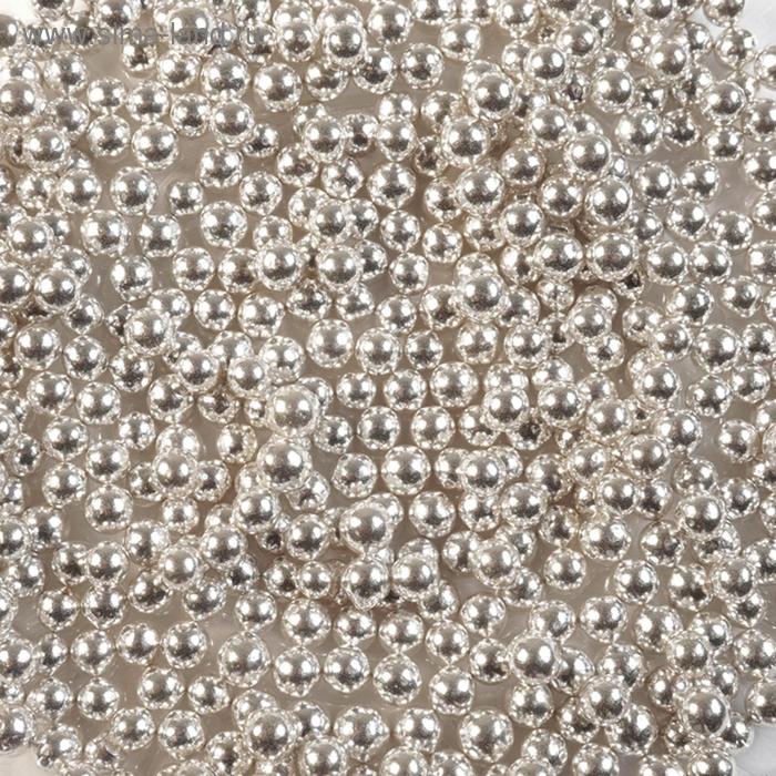фото Кондитерская посыпка "сахарные шарики" 6 мм, серебро, 50 гр caramella