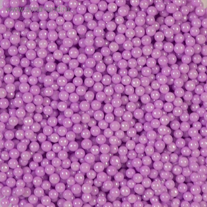 фото Кондитерская посыпка "сахарные шарики" 4 мм, фиолетовые, перламутровые, 50 г caramella