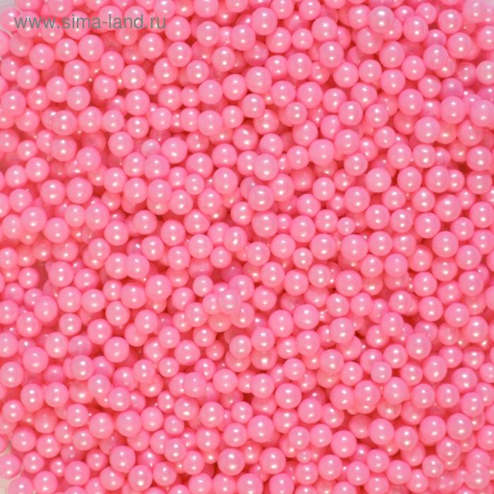 фото Кондитерская посыпка "сахарные шарики" 4 мм, розовые перламутровые, 50 г caramella
