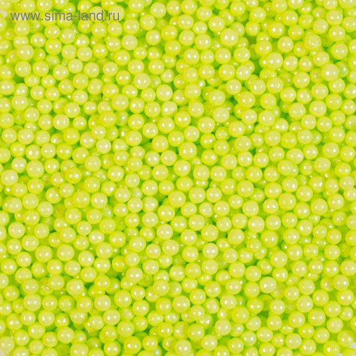 фото Кондитерская посыпка "сахарные шарики" 4 мм, зеленые перламутровые, 50 г caramella