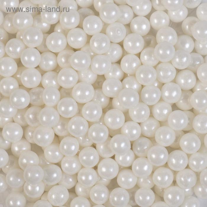 фото Кондитерская посыпка "сахарные шарики" 7 мм, белые перламутровые, 50 г caramella