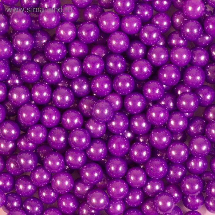 фото Кондитерская посыпка "сахарные шарики" 7 мм, фиолетовые перламутровые, 50 г caramella