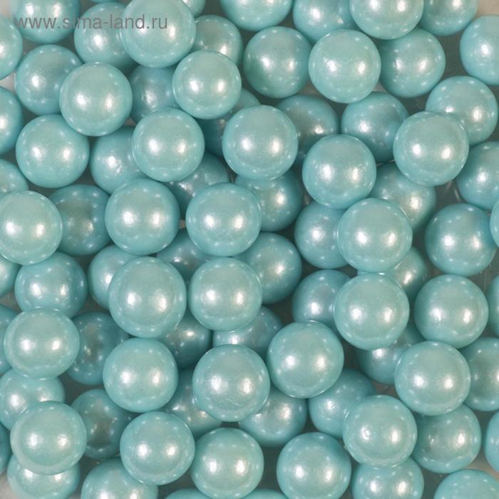 фото Кондитерская посыпка "сахарные шарики" 10 мм голубые, перламутровые, 50 г caramella