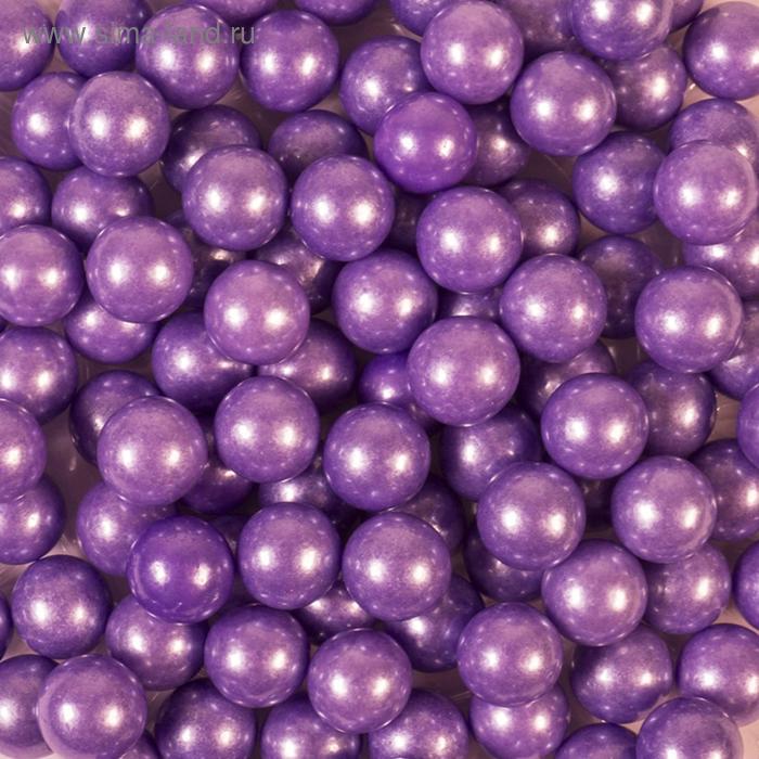 фото Кондитерская посыпка "сахарные шарики фиолетовые, перламутровые" 10 мм, 50 г caramella