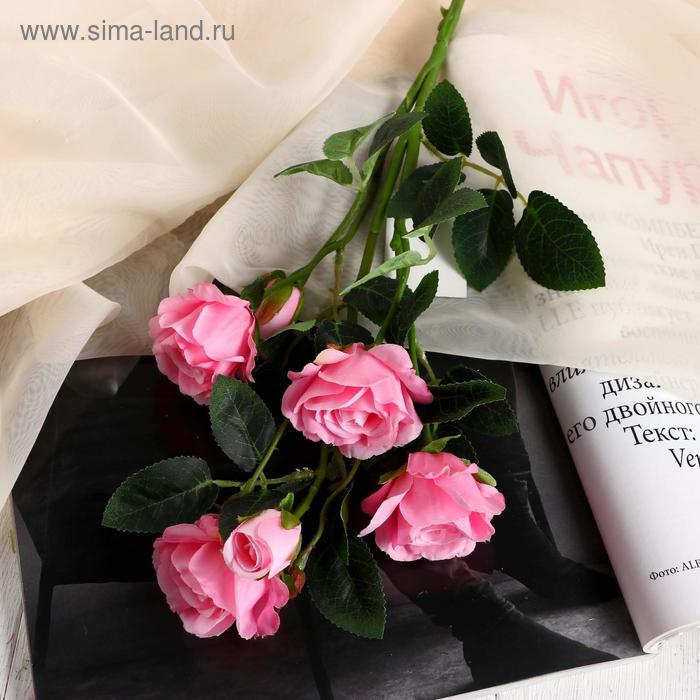 Цветы искусственные Шиповник 5х55 см, розовый