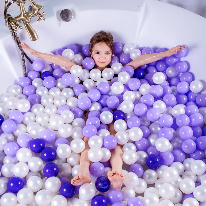 фото Шарики для сухого бассейна «перламутровые», диаметр шара 7,5 см, набор 150 штук, цвет белый соломон