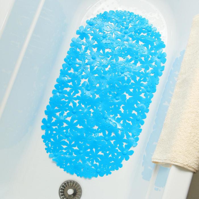 SPA-коврик для ванны на присосках Доляна «Цветочки», 38×66 см, цвет МИКС