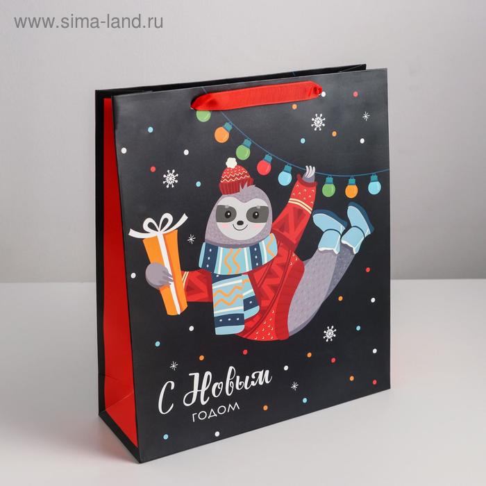 

Пакет ламинированный вертикальный «Новогодний ленивец», M 26 × 30 × 9 см
