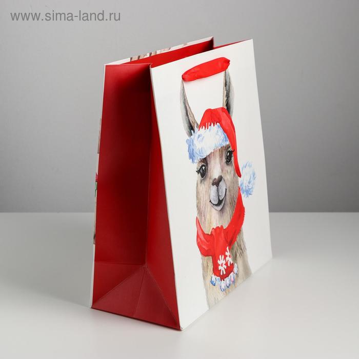 

Пакет ламинированный вертикальный «Новогодняя лама», ML 23 × 27 × 11,5 см