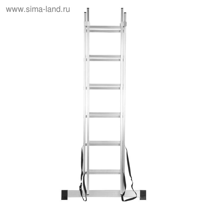 Лестница двухсекционная РемоКолор 63-2-006, универсальная, алюминиевая, 6 ступеней лестница трехсекционная ремоколор 63 3 013 универсальная алюминиевая 13 ступеней