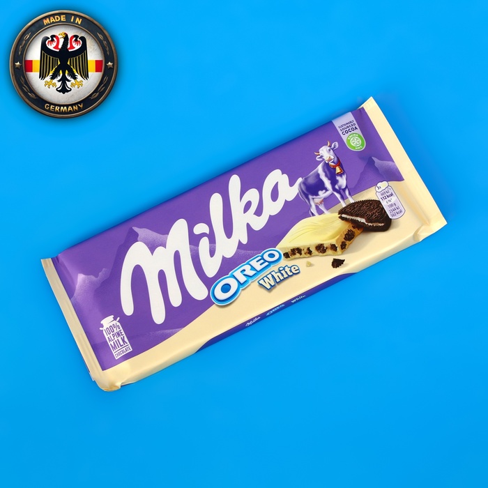 Шоколадная плитка Milka Oreo White, 100 г шоколадная плитка milka с цельным фундуком 100 г
