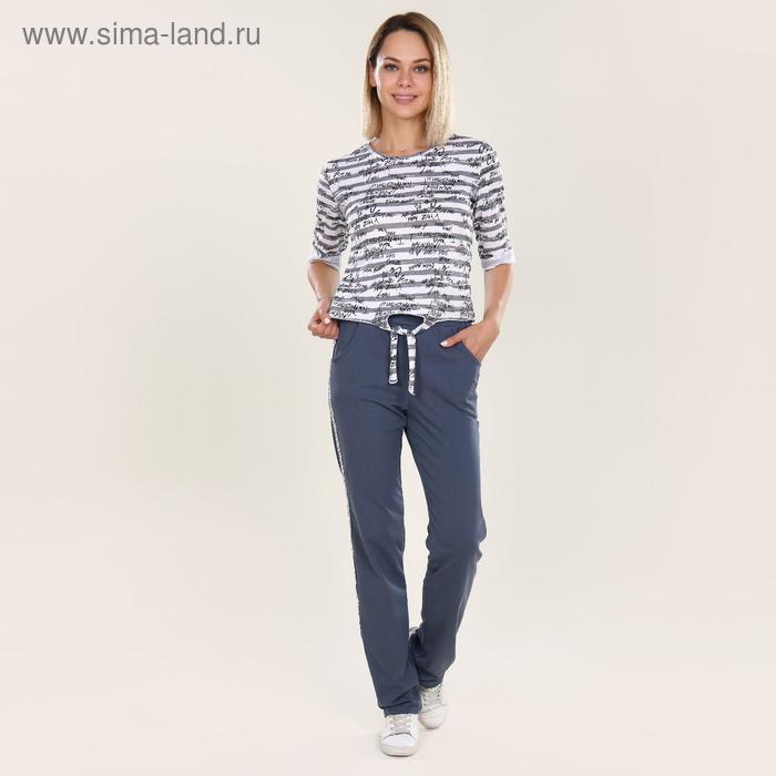 фото Костюм женский (футболка, брюки) fashion sports, цвет серый, размер 46 руся