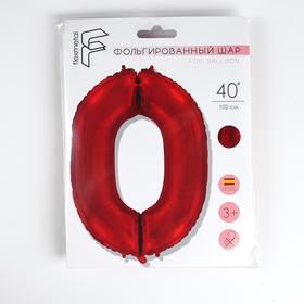 

Шар фольгированный 40" «Цифра 0», цвет красный