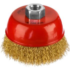 

Щетка металлическая для УШМ MIRAX 35142-100, "чашка", витая проволока, 0.3 мм, d=100 мм