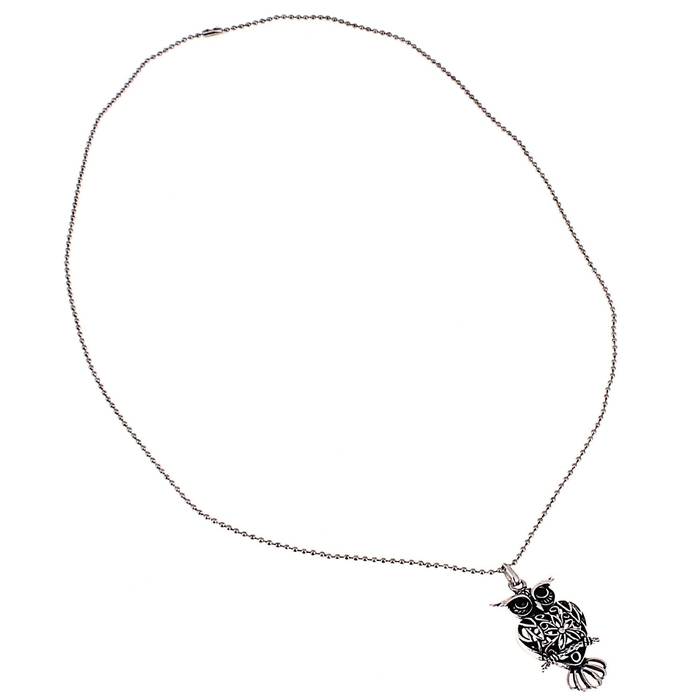 Кулон "Сова"Art, цвет серебро черненое, 70см