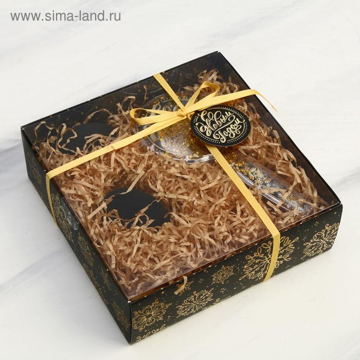 Подарочный набор «Искры золота»: расческа, 2 спонжа для макияжа