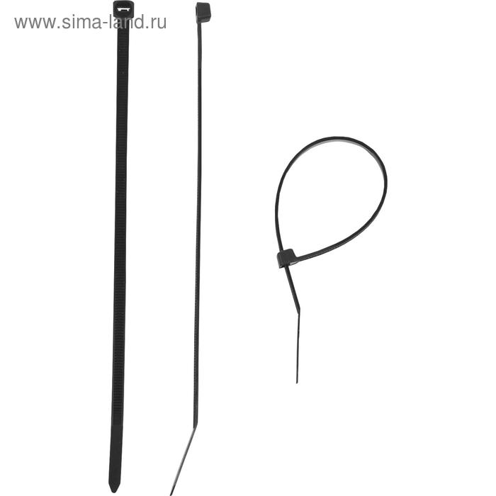 фото Стяжки кабельные "зубр" черные кс-ч1, 7.6 x 250 мм, нейлон, 100 шт.