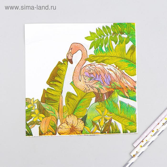 фото Салфетки бумажные «фламинго», 33х33 см, набор 20 шт. страна карнавалия