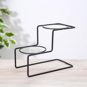 

Подставка для цветов Доляна «Геометрик», d=8,2 см, 14×9,9×18 см, цвет чёрный