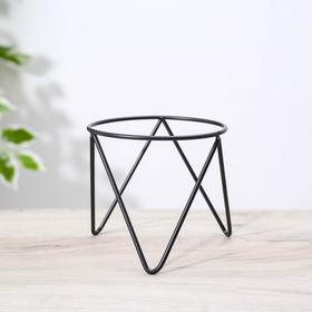 

Подставка для цветов Доляна «Геометрик», d=11,5 см, 12,3×11×12,3 см, цвет чёрный