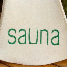 

Шапка для бани и сауны "SAUNA - качественно отпечатанный принт на шапке", с принтом, белая