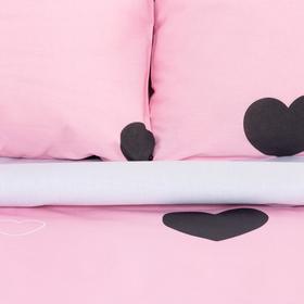 

Постельное белье "Этель" евро Pink heart 200 *217 см, 220*240 см, 70*70 см -2 шт