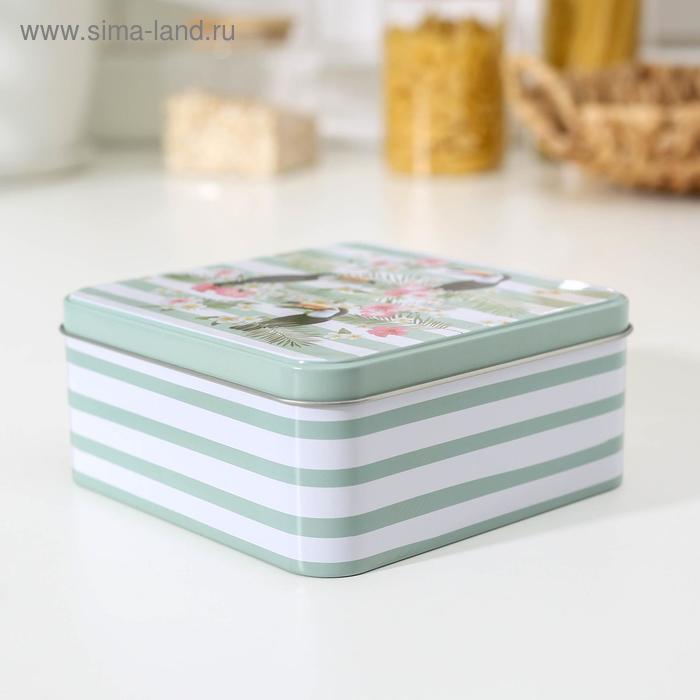 

Банка для сыпучих продуктов «Экзотика», 15×15×6,5 см, деколь МИКС