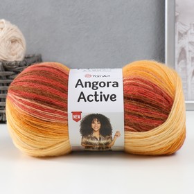 Пряжа "Angora Active" 25% мохер, 75% акрил  500м/100гр (844 бордово-персиковый)