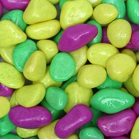 Галька декоративная, флуоресцентнная микс: лимонный, зеленый, пурпурный, 350 г, фр.8-12 мм Ош
