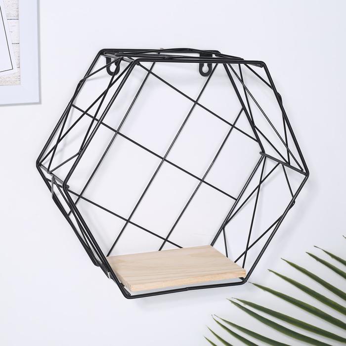 

Полка Доляна «Лофт», 27,5×11×24,5 см, цвет чёрный