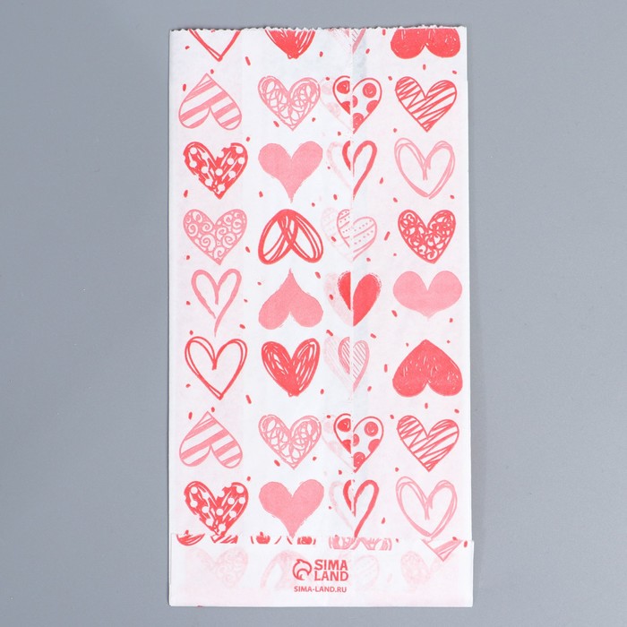 Пакет бумажный фасовочный, крафт, V-образное дно With Love, 20 х 10 х 7 см