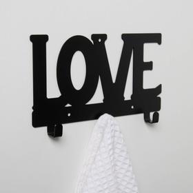 

Вешалка интерьерная настенная на 3 крючка Love, цвет чёрный