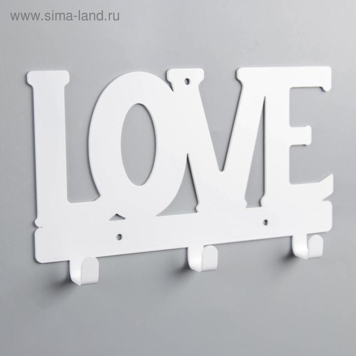 

Вешалка интерьерная настенная на 3 крючка Love, цвет белый