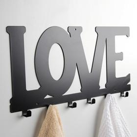 

Вешалка интерьерная настенная на 6 крючков Love, цвет чёрный