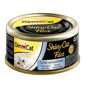 Консервы GIMCAT ShinyCat Filet для кошек, из тунца с анчоусами, 70 г